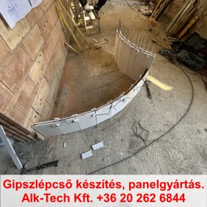 gipszlepcso-keszites-lepesenkent-ket-vegen-ivelt-01 Két végén ívelt gipszlépcső elkészítése – 01. lépés: alapozó keret kialakítása.
