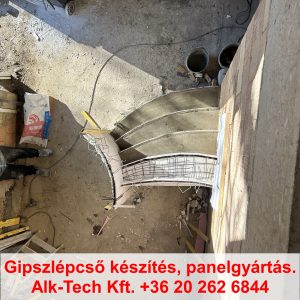 gipszlepcso-keszites-lepesenkent-ket-vegen-ivelt-04 Két végén ívelt gipszlépcső elkészítése – 04. lépés: ívelt szegélyek előformázása felülnézetből.