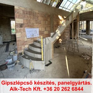 gipszlepcso-keszites-lepesenkent-ket-vegen-ivelt-07 Két végén ívelt gipszlépcső elkészítése – 07. lépés: újabb lépcsőfok elkészítése.