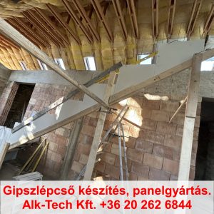 gipszlepcso-keszites-lepesenkent-ket-vegen-ivelt-08 Két végén ívelt gipszlépcső elkészítése – 08. lépés: lépcső megtámasztó felépítése.