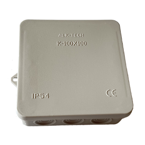 ip54-falonkivuli-kotodoboz-100x100-szurke IP54 védettségű 100x100 mm-es szürke falonkívüli kötődoboz.